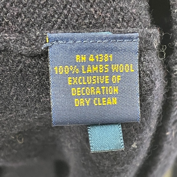 Polo Ralph Lauren Men’s 100% Lambs Wool V-Neck Sweater Embroidered Logo XL Navy - Picture 5 of 5